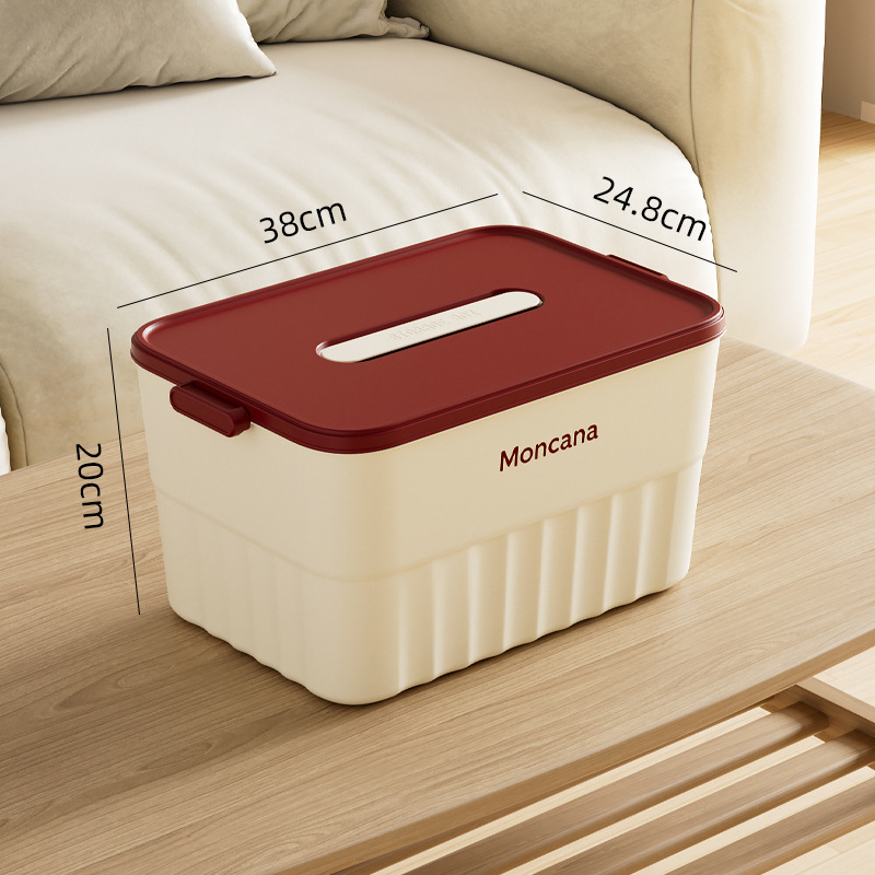 Creamy yellow, red, tall, with lid