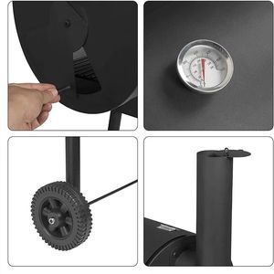 CHRT Barbecue extérieur Grills à charbon de bois Grill de camping American Braised Roast Grill portable Fumeur offset pour 6-10 personnes Patio - Product Image 3