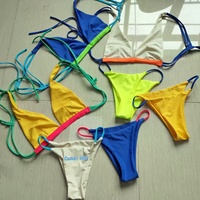 Guangzhou Swim Factory Design Custom Print Badmode Vrouwen Tweedelige Driehoekige Bikini Luxe Merk Strand Badpak