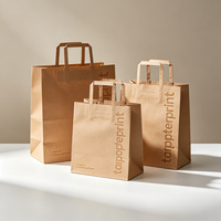 Sacs en papier de luxe à logo gaufré, poignées découpées, tendance, écologiques, pour le shopping et les cosmétiques – Vente chaude