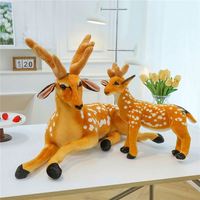 Peluches Réalistes Animaux du Zoo Jouets Doux Décorations Maison Fausses Fausses Représentations de Cerfs en Peluche Vente en Gros
