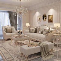 Canapé en tissu de style royal, inspiré de la France, luxe léger, en bois massif sculpté, mobile, une place, mobilier de salon néoclassique