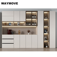 Armoire à vin moderne de luxe avec fonction de refroidissement Porte en verre Chêne massif Aluminium Bois massif Contreplaqué Maison Chaise de salle à manger Style panneau