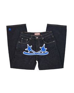 Salati Jeans Fabricante Y2K Bootcut Pierna ancha Cintura alta Suelta Estilo japonés Raw Selvedge Flared Denim Pant Baggy Jeans <span class=keywords><strong>para</strong></span> hombre - Product Image 2