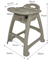 Chaise haute mobile en plastique de Bb d'enfants de bébé de pp pour alimenter les chaises dinantes des enfants commerciaux chaise tournante de Bb pour l'hôtel de restaurant