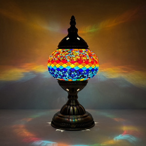 Lampe de table LED pour chambre à coucher, salon, lumière de nuit <span class=keywords><strong>Marrakech</strong></span>, lampe en mosaïque turque, décoration LED, lampe de table artisanale en verre, lumière décorative - Product Image 2