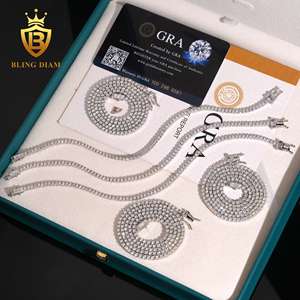 Hot Sale Pass <strong>Diamond</strong> <strong>Tester</strong> 2mm Iced Out Luxury <strong>Moissanite</strong> <strong>Diamond</strong> Tennis Chain S925 <strong>Moissanite</strong> Chain Necklace&amp;Bracelet GRA - Product Image 1