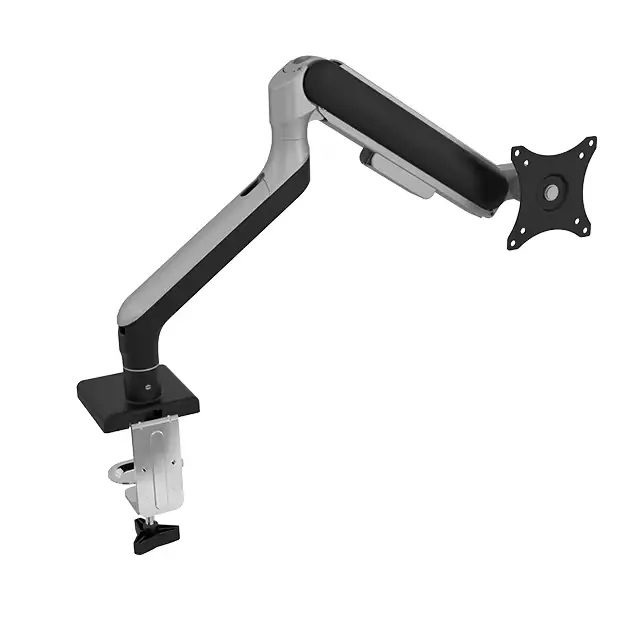 Heavy-Duty Single Computer Desk Monitor Mount Stand With Height Adjustable Gas Spring Monitor Arm For 27"-45" Screen Black