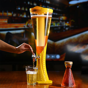 Bar Contenedor de cerveza Dispensador Acero inoxidable Doble grifo Desmontable Tubo de hielo transparente 3L Torre de cerveza - Product Image 1