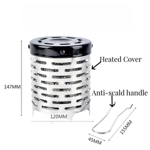 Mini Stufa da Campeggio Portatile in Acciaio Inox con Copertura Riscaldante per Escursionismo, Viaggi e Barbecue - Product Image 5