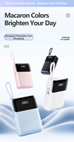 Cadeau promotionnel, batterie externe 22,5 W, 10 000 mAh, câbles intégrés, station de charge rapide, lumière LED, batteries externes portables