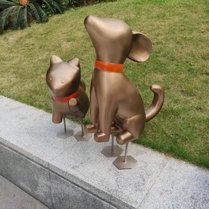 Escultura de Gato de Acero Inoxidable, Decoración de Jardín para Exteriores, Forma de Animal Abstracta Pulida, Adorno Independiente - Product Image 3