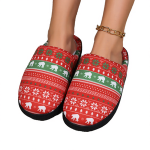 Pantuflas Navideñas para Mujer y Hombre, Otoño Invierno, Estampado de Dibujos Animados, Suela de TPR, Felpa, Divertidas, Cómodas y Cálidas para el Hogar - Product Image 4