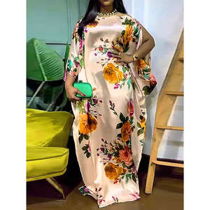 Abiti lunghi in Chiffon abito da ballo Abayas Dashiki stampa floreale ampio Boubou abito da donna - Product Image 1