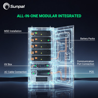 Sistem Penyimpanan Energi Baterai Surya Hybrid Sunpal Bess, Kabinet Baterai Luar Ruangan 100Kw 215Kw 261Kwh All in One Ess
