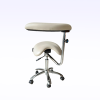 Tabouret dentaire ergonomique avec accoudoirs réglables, siège en PU, chaise d'opérateur médical pivotante avec roulettes pour dentiste