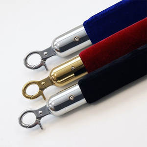 8 'สีแดงกำมะหยี่ <span class=keywords><strong>Stanchions</strong></span> เชือกกับตะขอโลหะ - Product Image 1