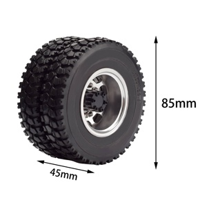 Pneus arrière en caoutchouc OEM RC <span class=keywords><strong>1</strong></span>/<span class=keywords><strong>14</strong></span> pour camion avec jantes en aluminium à 10 rayons pour tracteur <span class=keywords><strong>Tamiya</strong></span> SEMI Trailer Boys - Product Image 3