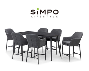 SIMPOLIFESTYLE Premium Outdoor Furniture Set Luxury Garden <strong>MESA</strong> High Dining Chair Balcony 6Seats Aluminium Bar <strong>Table</strong> - Product Image 2