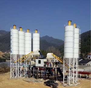 Planta Mezcladora de Cemento y Concreto Totalmente Automática de 60m/h, Planta Mezcladora Móvil y Fija con Motor, Caja de Cambios Inclinada - Product Image 1