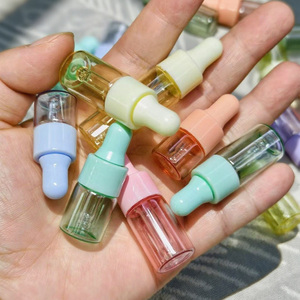 Cosmetic Packaging New Mini Round Colorful Glass Dropper <b>Bottle</b> Empty Essential Oil Face Serum Lotion <b>Bottle</b> 1ml 2ml 3ml 5ml - Product Image 3
