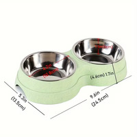 Bols doubles pour animaux de compagnie Playpal en acier inoxydable pour chiens et chats, base antidérapante, parfaits pour la nourriture et l'eau, faciles à nettoyer, distributeur de nourriture pour animaux de compagnie