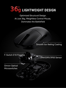 เมาส์เกมมิ่งไร้สาย/มีสาย VXE MAD R โหมดคู่ ความละเอียดสูง DPI PAW3395 เซ็นเซอร์ 5 ปุ่ม ดีไซน์ตามหลักสรีรศาสตร์ ช่องต่อ Type-C มาตรฐาน CE FCC - Product Image 3