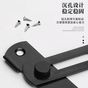 Loquet de porte en acier inoxydable Gubie, type F, sans perçage, moderne, simple, surface brossée - Product Image 4