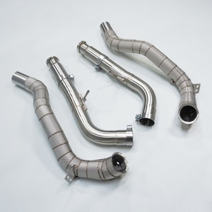 Top-quality BENZ AMG G63 W463A 2019+ 4.0T Straight Downpipe Golden Fish Scale Welding with Heat Shield - Product Image 2