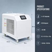 Nouveau refroidisseur de bain de glace 1HP pour la récupération des athlètes, échangeur de chaleur en titane, filtre ozone UV, écran tactile 4,3 pouces, moteur