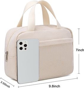 Bulk Wholesale <b>Makeup</b> <b>Bag</b> <b>for</b> Women Cute Corduroy Toiletry <b>Bags</b> <b>Travel</b> Use - Product Image 2