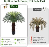Plante artificielle Cycas Revoluta (Sago Palm) en pot pour intérieur, extérieur, véranda, patio, maison, bureau