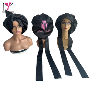 Sac en satin de soie avec logo personnalisé, disponible en plusieurs couleurs, bonnet rond en satin - Product Image 6