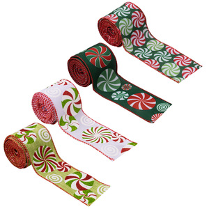 Cinta de decoración navideña Papel de regalo Cinta de cáñamo a cuadros Cinta tejida a mano - Product Image 1
