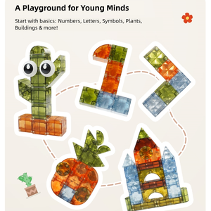 Pungrow Bán Buôn Từ Gạch Đồ Chơi Trẻ Em Gốc Nam Châm Đồ Chơi Từ Khối Xây Dựng Mầm Non Học Tập Montessori Đồ Chơi Liên Kết Cube - Product Image 2