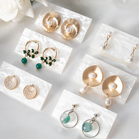 Présentoir créatif de bijoux blanc perle de luxe 3*6 boucles d'oreilles panneau d'affichage carré poli présentoir de bijoux