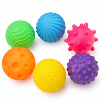 Ensemble de 6 balles sensorielles pour bébé, sans BPA, en vinyle TPR, jouet tactile de développement, non toxique, pour nouveau-nés, nourrissons et tout-petits