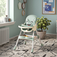 Chaise haute 3-en-1 moderne pour bébé et tout-petit, utilisation domestique sécurisée, salon, cuisine, chambre, plastique, hôtel, école