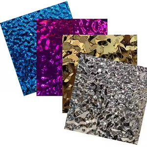 แผ่นโลหะเคลือบโลหะ PVD ลายคลื่นน้ำแผ่นสแตนเลสพื้นผิวประทับกระจกเคลือบเงา - Product Image 3