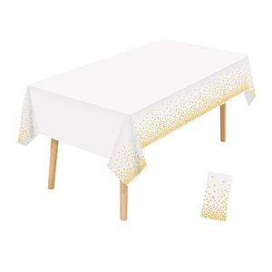 Mantel Desechable para Fiestas - Cubierta de Plástico Grueso con Diseño de Puntos para Decoración de Bodas, Cumpleaños y Festividades, Mantel al por Mayor - Product Image 5