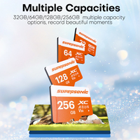 Carte Mini SD Supersonic Y620A haute vitesse 32 Go-256 Go en plastique V30 certifiée CE RoHS FCC pour téléphones et ordinateurs