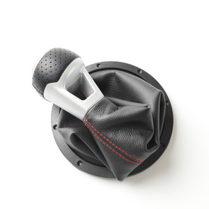 Car <b>Gear</b> <b>Knob</b> Leather Black Red Stitching For Volkswagen Golf Ergonomic Design - Product Image 1