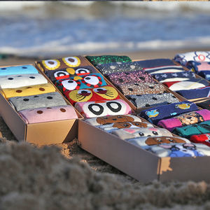 Calzini da donna con Glitter alla moda graziosi calzini di Natale con confezione regalo - Product Image 3