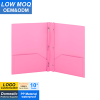 Organizador de Documentos A4 con Logotipo Personalizado para Suministros de Oficina Escolar, Carpeta de Archivos de Material PP con Ranura para Tarjetas de Visita y Bolsillos Dobles