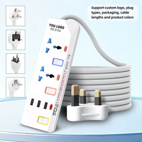 Multiprise USB 3M à 2 Voies, Prise d'Extension Universelle, Rallonge Électrique pour Maison, Bureau, Hôtel - Offre Spéciale