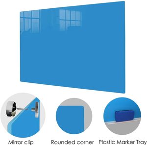 Support suspendu sans cadre 90*120 <span class=keywords><strong>cm</strong></span> grand panneau de verre noir tableau de verre magnétique effaçable à sec coloré pour la maison - Product Image 4
