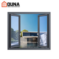 Ventana Abatible de Aluminio con Rotura de Puente Térmico OUNA, Diseño Resistente a Huracanes, Doble Acristalamiento Templado, Ventanas de Eficiencia Energética