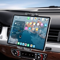 Support de tablette et de téléphone pour voiture, fixation sur grille d'aération, 2-en-1, fonctionnel, couleur unie, support de téléphone flexible pour voiture