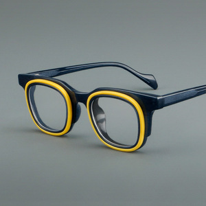 Nouvelles lunettes vintage à monture pleine en verre transparent uni 30112, en matériau assemblé tendance, vente en gros sur place à Danyang, pour myopie et <span class=keywords><strong>presbytie</strong></span> - Product Image 2