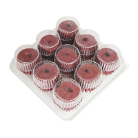 Plateau de service carré de qualité alimentaire, recyclable, écologique, transparent, à 9 compartiments, avec matériaux recyclés pour le chocolat et le pain